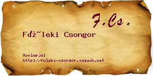 Füleki Csongor névjegykártya